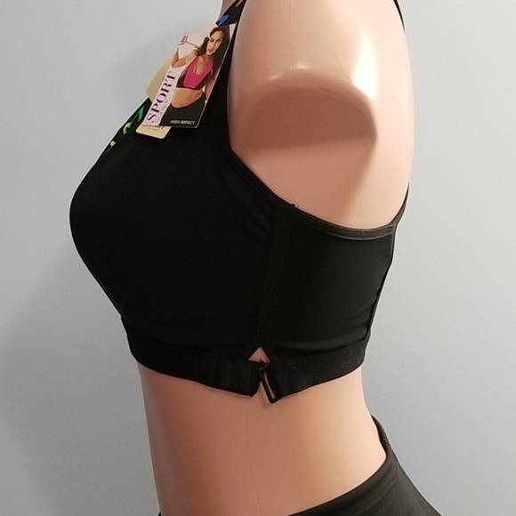 CACIQUE  HIGH IMPACT  BLACK SPORT BRA - Picture 4 of 6